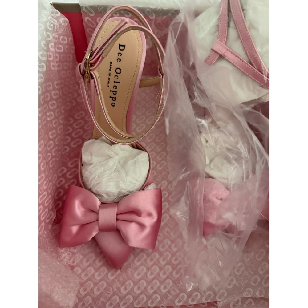 new Dee Ocleppo satin 312 Rosa bow pink heels sz 35 - Picture 10 of 10